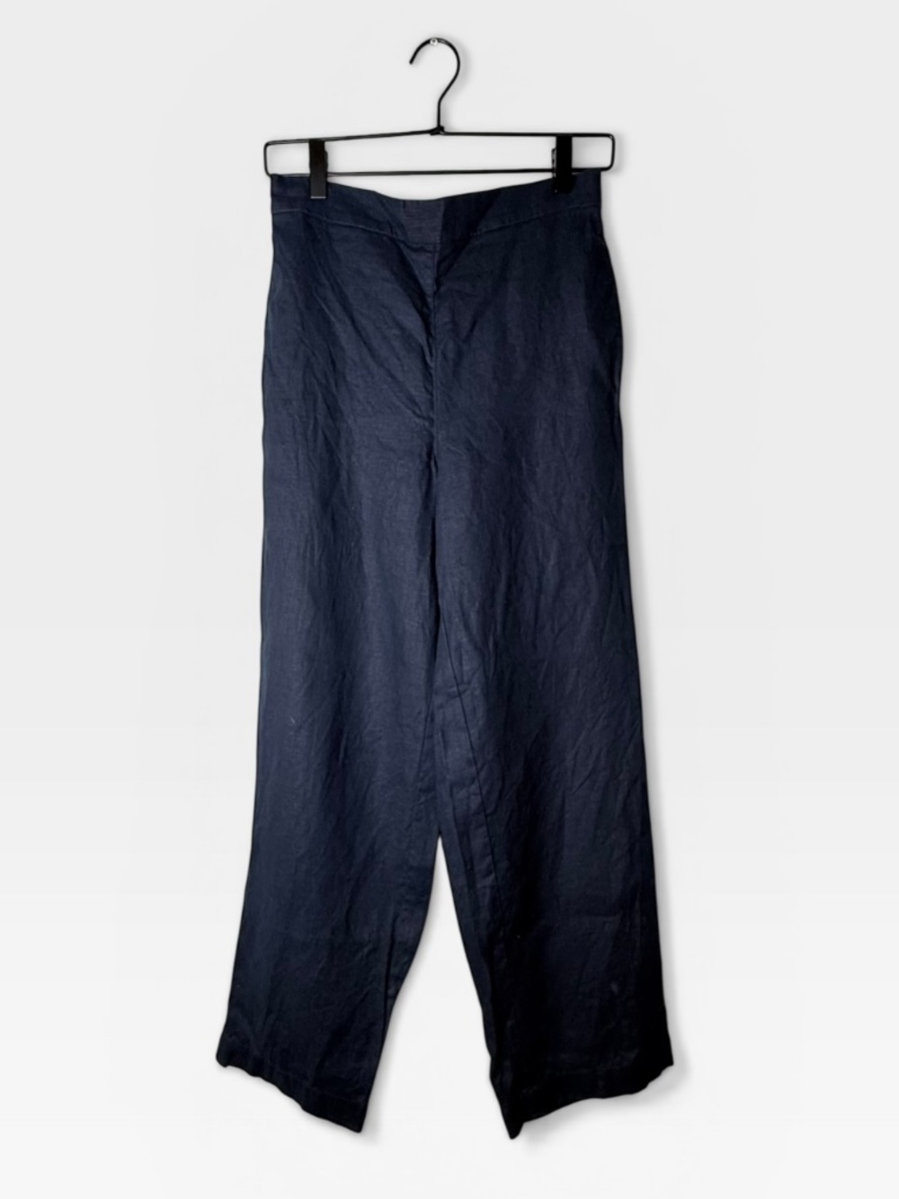 Boden Blue Linen Straight leg Pant Elastic Waist Size 6R (I)